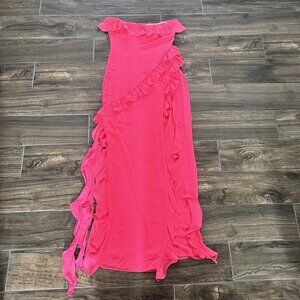 house of cb 'Sarina' Fuchsia Ruffle Maxi Dress/Size S-US 4-6